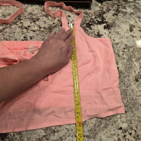 Universal Thread Women's Tie-Front Cropped Tank Top - Size XXL Plus Pink Parasol - Picture 10 of 11